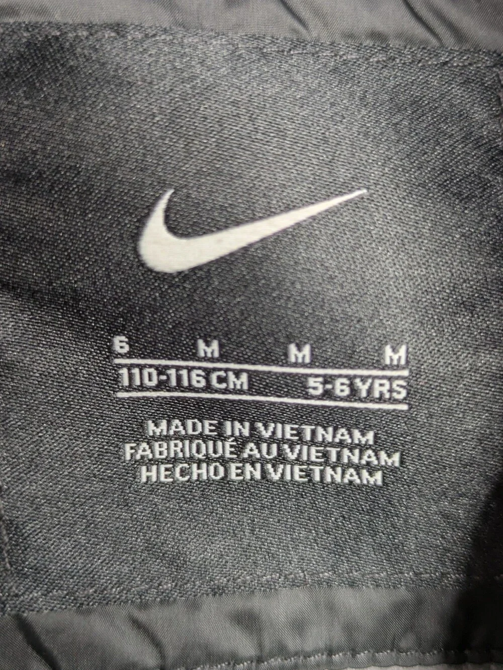 Nike Black Puffer Zip Up Kids Winter Hoodie Coat M